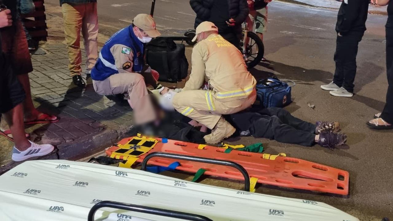 Motoboy fica ferido em acidente de trânsito no Tarumã