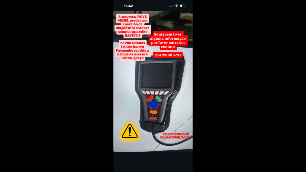 Foi perdido scanner Raster 3 no bairro Pacaembu Imagem referente a Foi perdido scanner Raster 3 no bairro Pacaembu
