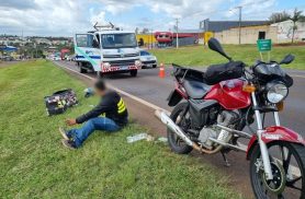 Motociclista fica ferido em acidente na rodovia BR-277, em Cascavel Motociclista fica ferido em acidente na rodovia BR-277, em Cascavel