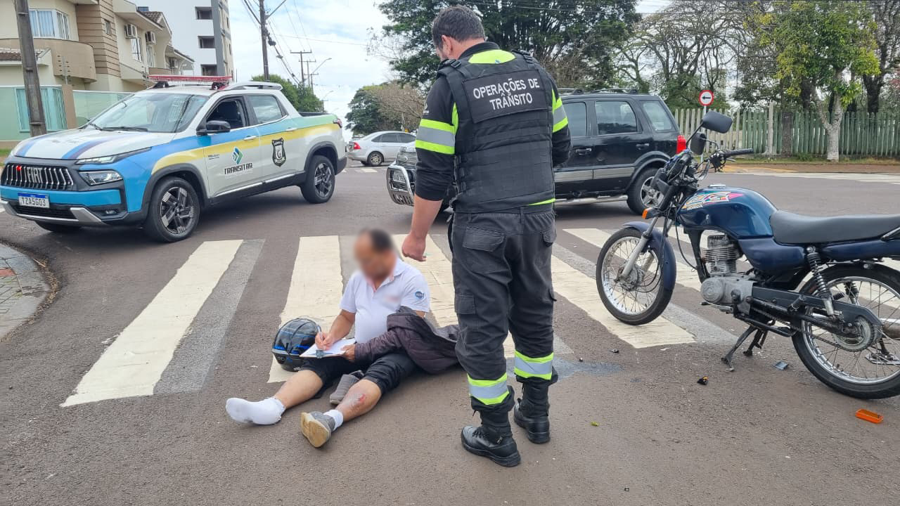 Motociclista fica ferido em acidente no Recanto Tropical