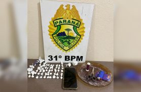 Denúncia leva PM a apreender cocaína e prender suspeito por tráfico em Palotina