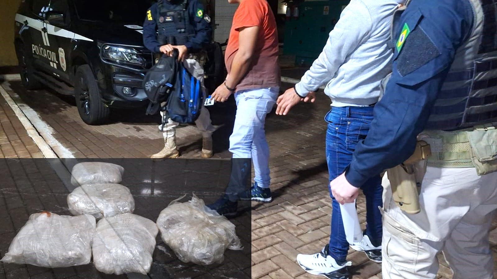 PRF apreende mais de 1,4 kg de skunk com passageiros de carro de aplicativo na BR-277