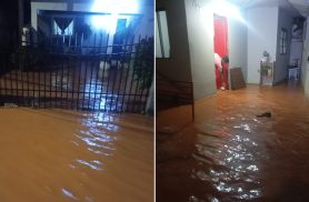 Forte chuva provoca alagamento de 40 casas em Santo Antônio do Sudoeste