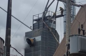 Bombeiros combatem incêndio em secador de grãos em Santa Tereza do Oeste