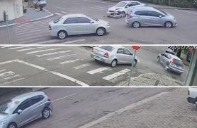 TRÊS ÂNGULOS: Veja a pancada entre Siena e Honda Fit em cruzamento do Parque São Paulo