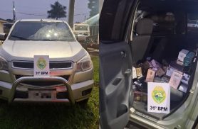 Caminhonete com com contrabando é apreendida da Polícia Militar