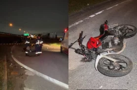 Motociclista morre após colisão em placa de sinalização na BR-116