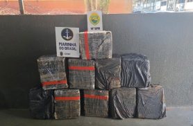 Choque apreende 279 quilos de maconha em ação conjunta com a Marinha em Foz do Iguaçu
