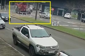 Veja como ocorreu acidente entre caminhão betoneira e Gol em Cascavel