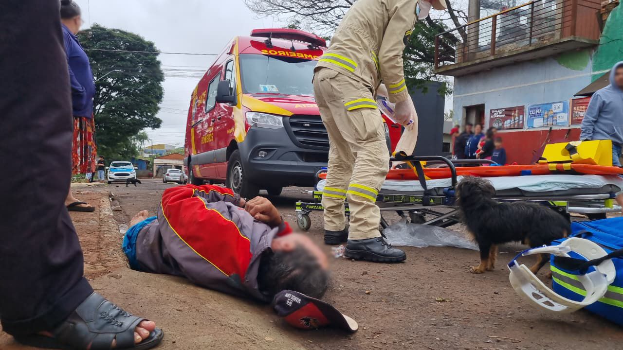 Siate socorre homem com a perna quebrada no Loteamento Melissa, em Cascavel
