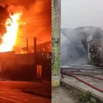 Incêndio destrói barracão no Fazendinha em Curitiba e mobiliza Corpo de Bombeiros Imagem relativa a Incêndio destrói barracão no Fazendinha em Curitiba e mobiliza Corpo de Bombeiros