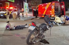 Motociclista sofre fratura exposta em grave acidente na região central de Cascavel
