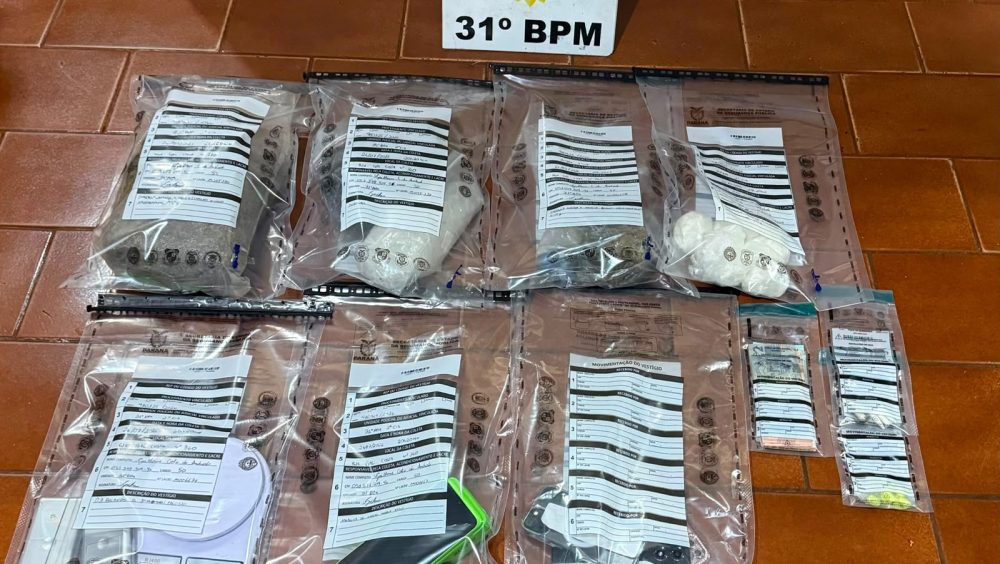 Casal é preso com grande quantidade de drogas após denúncias em Palotina Imagem referente a Casal é preso com grande quantidade de drogas após denúncias em Palotina