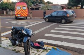Motociclista fica ferido após colisão frontal com carro no Centro de Toledo Motociclista fica ferido após colisão frontal com carro no Centro de Toledo