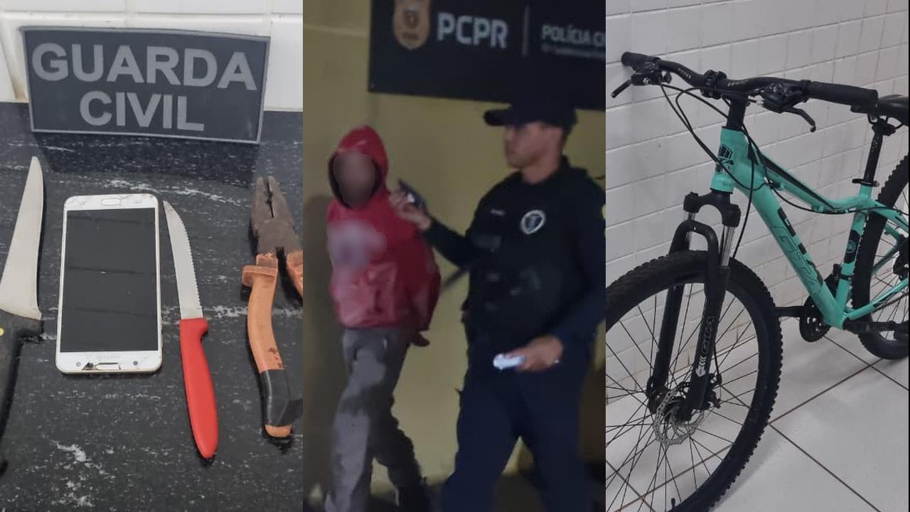 Homem detido pela GCP é apresentado na Central de Flagrantes com ferramentas e uma bicicleta
