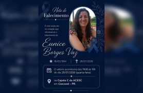 Após alguns anos lutando pela vida, falece em Cascavel a professora Eunice Borges Vaz