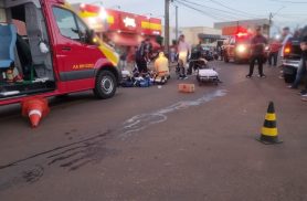 Acidente entre moto e carro deixa motociclista ferido no Bairro Santa Cruz