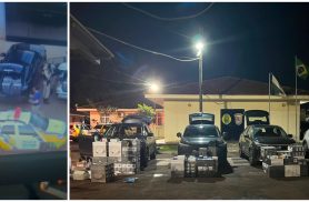 Helicóptero da PM ajuda a prender quatro suspeitos e apreender carga milionária de contrabando em Assis