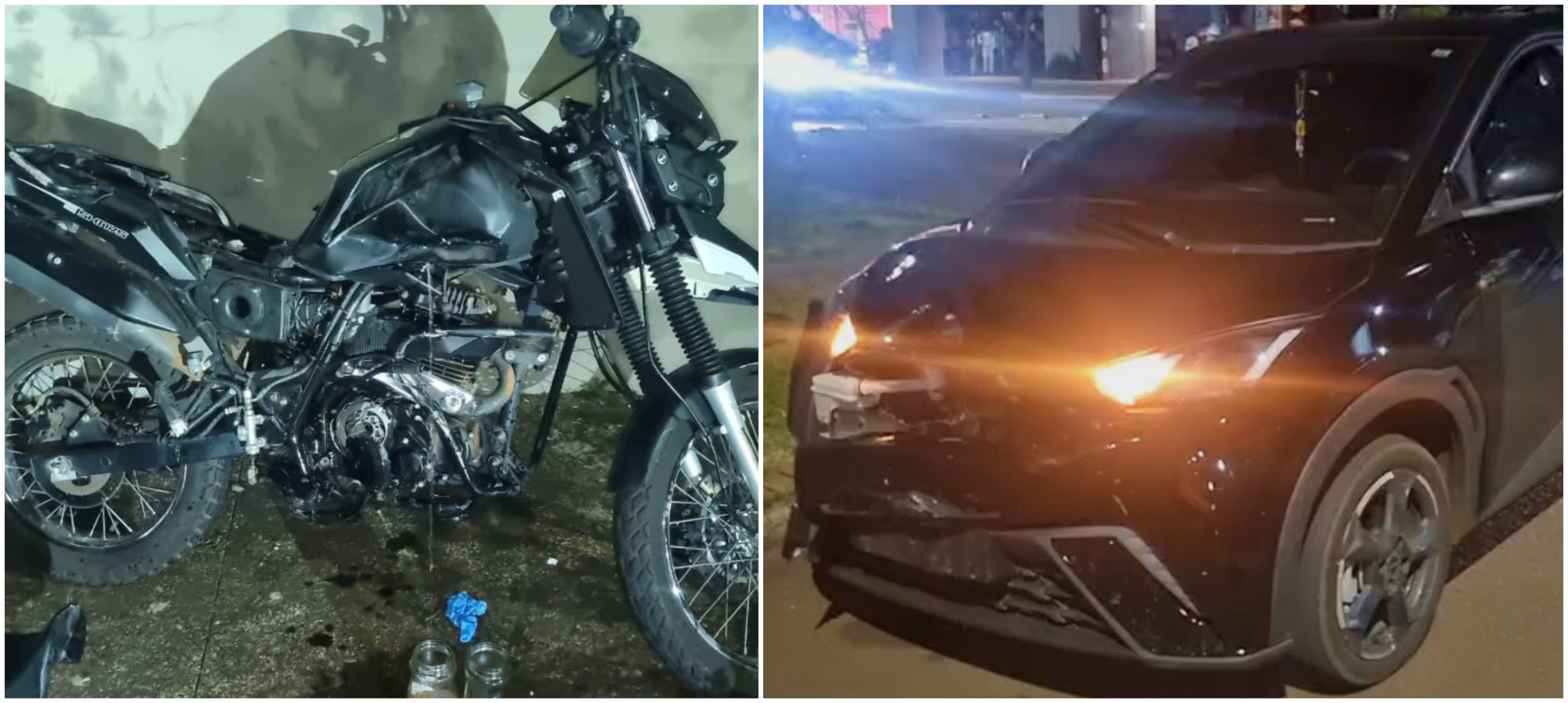 Acidente entre BYD e motocicleta deixa jovem ferido na Avenida Tito Muffato, em Cascavel