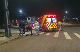 Acidente entre carro e moto deixa motociclista ferido no Jardim Veneza