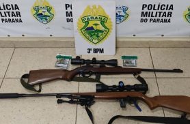 PM prende três suspeitos por caça ilegal e apreende rifles em Honório Serpa