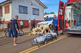 Homem fica ferido ao ser atropelado por caminhonete em Marmeleiro