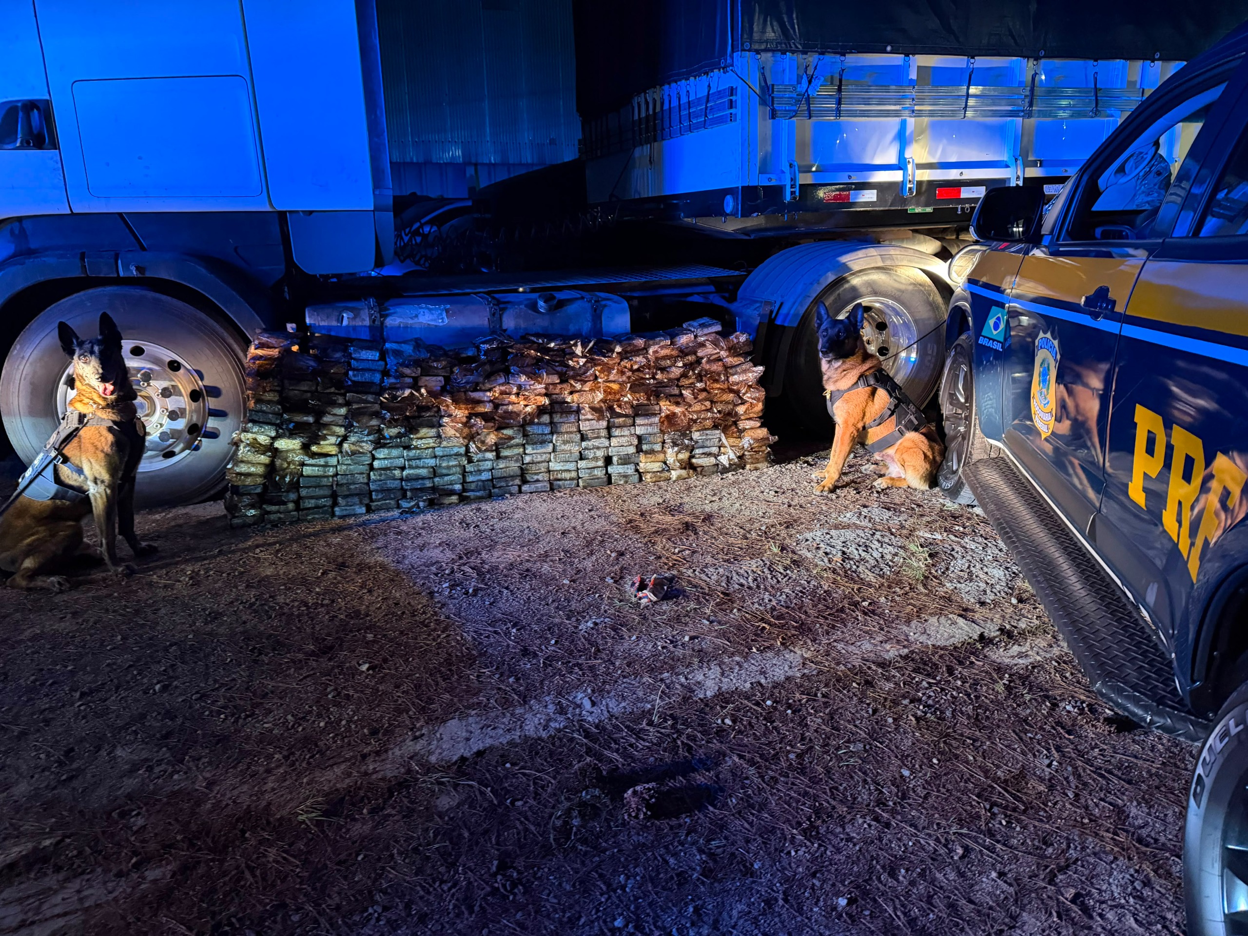 Imagem referente a PRF apreende 298 kg de cocaína em carreta na rodovia BR-277
