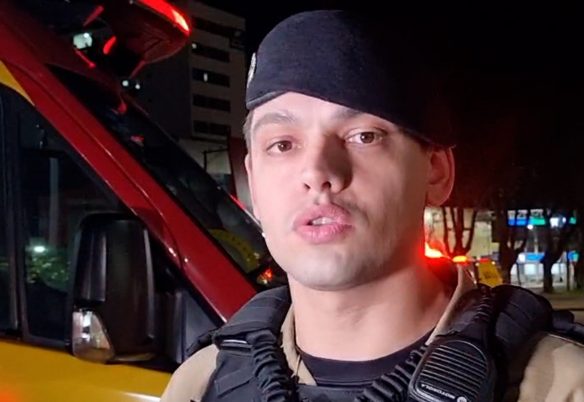 "A moto estava em uma velocidade muito alta", diz tenente sobre grave acidente no Centro de Cascavel