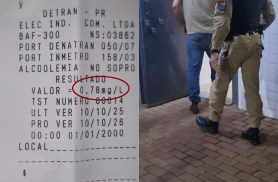 Motorista é preso por embriaguez ao volante após teste apontar 0,78 mg/L em Braganey