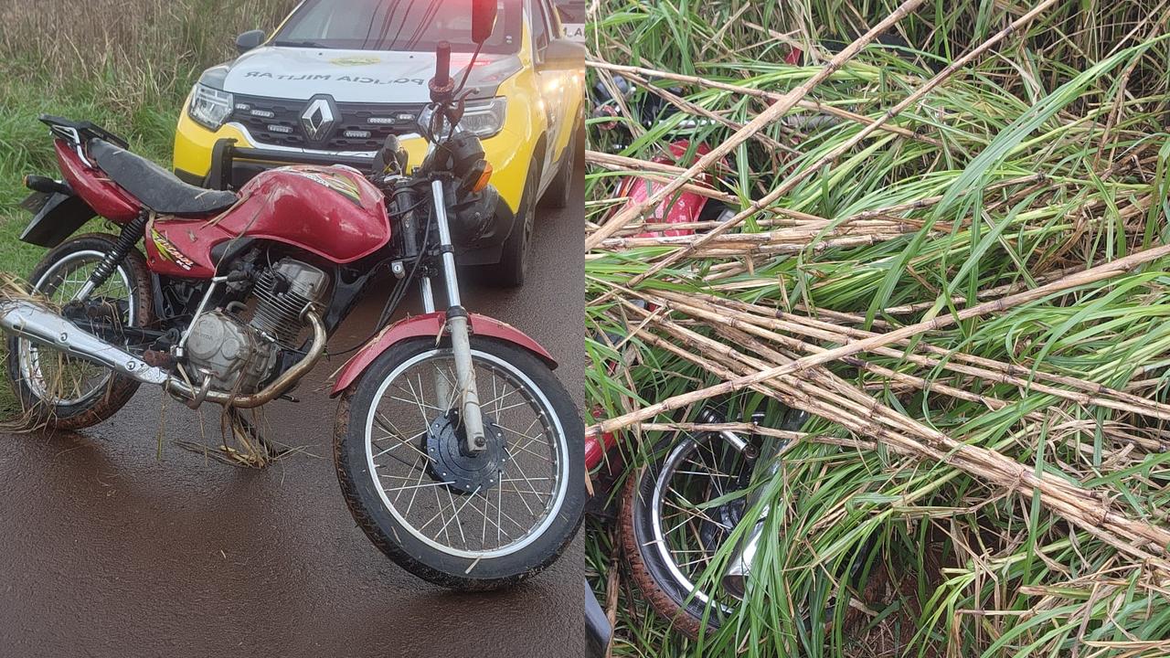 Imagem referente a PM recupera motocicleta furtada encontrada abandonada em área de mata em Cascavel