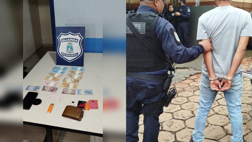 Guarda Municipal prende homem com cocaína e dinheiro trocado em Foz do Iguaçu Imagem referente a Guarda Municipal prende homem com cocaína e dinheiro trocado em Foz do Iguaçu