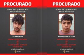 Polícia divulga fotos de suspeitos foragidos por homicídio qualificado em Marmeleiro