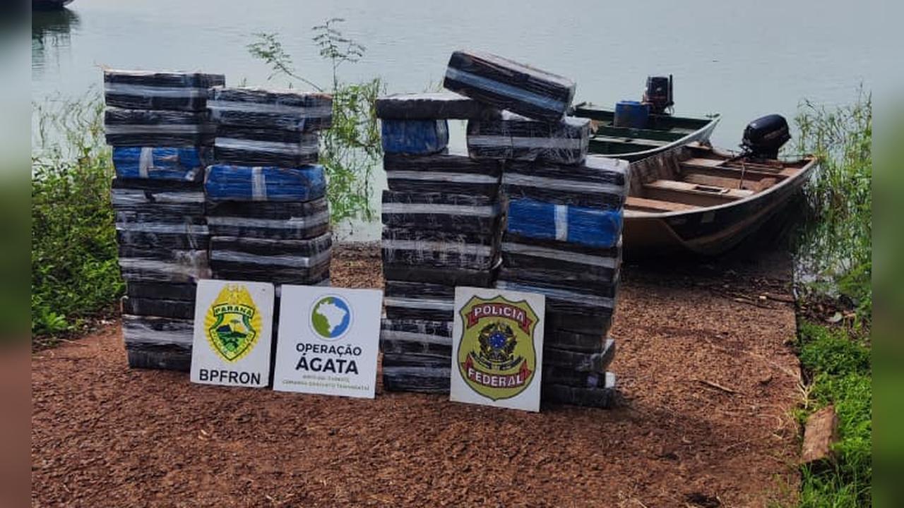 BPFRon, PF e Marinha apreendem mais de meia tonelada de maconha no Lago de Itaipu