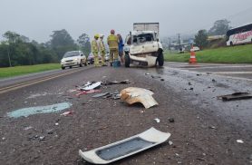 Acidente violento com 5 veículos mobiliza equipes de resgate na BR-277, em Cascavel