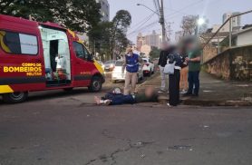 Motociclista fica ferido após acidente na Rua Natal, no Bairro Cancelli