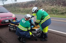 Motociclista fica ferido em acidente na rodovia BR-277, em Cascavel