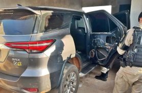 Hilux furtada em Cascavel é recuperada pela PM com placas paraguaias em Iporã