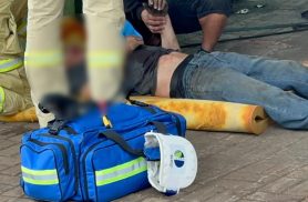 Trabalhador ferido é socorrido pelo Siate no Brasmadeira