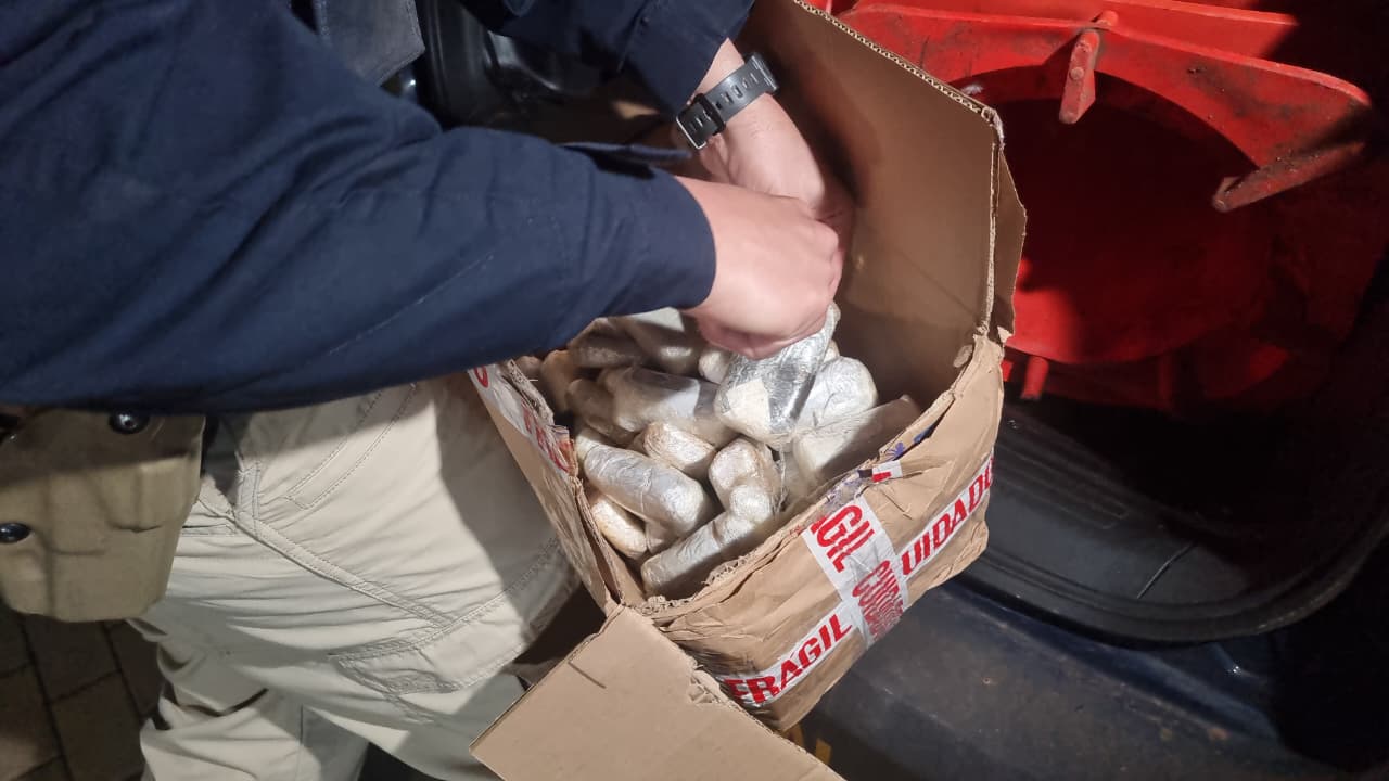 PRF apreende mais de 8 kg de drogas escondidas em caixas de caminhão na BR-277 em Cascavel