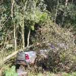 Imagem relativa a RAM sai da pista e cai em ribanceira após ultrapassagem na BR-280