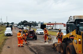 Obra de revitalização provoca filas e lentidão na PRC-467 nesta terça-feira