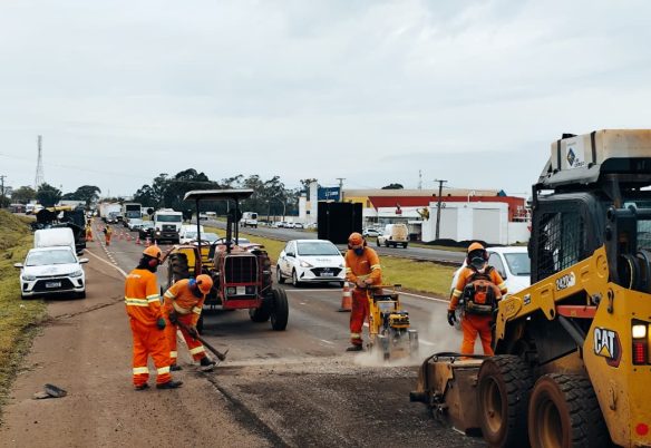 Obra de revitalização provoca filas e lentidão na PRC-467 nesta terça-feira