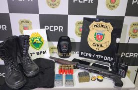Homem é preso com espingarda calibre 12 e drogas durante ação da Polícia Civil em Cruzeiro do Oeste