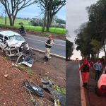 Uno bate em árvores antes de ser atingido por caminhão com placas de Cascavel na PR-182 Imagem relativa a Uno bate em árvores antes de ser atingido por caminhão com placas de Cascavel na PR-182