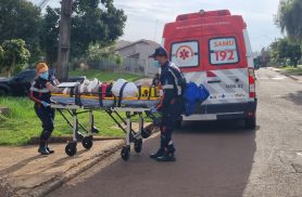 Vítima com trauma cranioencefálico e diversos ferimentos é socorrida pelo SAMU em Cascavel