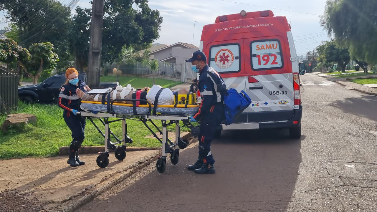 Vítima com trauma cranioencefálico e diversos ferimentos é socorrida pelo SAMU em Cascavel