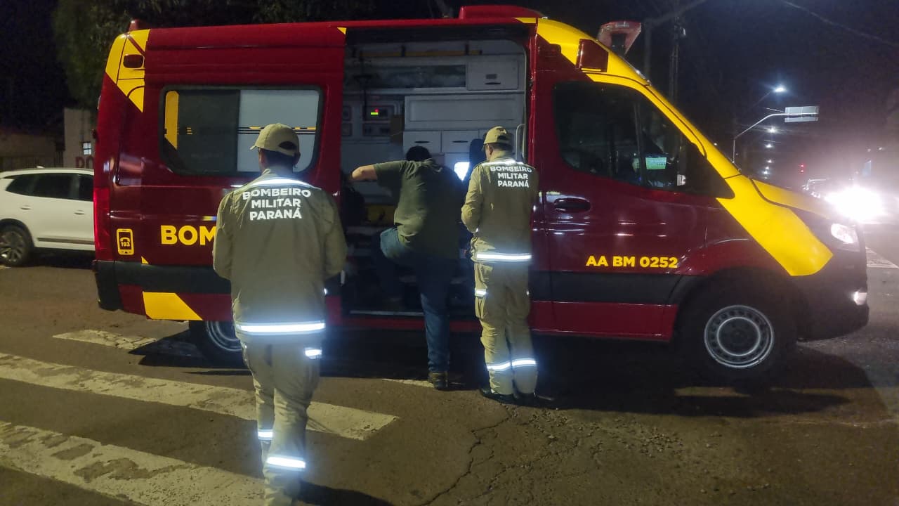 Motociclista fica ferido após atropelar cachorro e sofrer queda em Cascavel