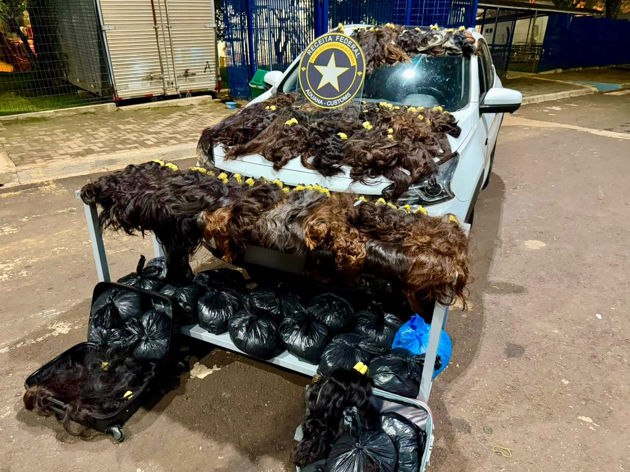 Imagem referente a Receita Federal apreende veículo na BR-277 com 146 kg de cabelo humano