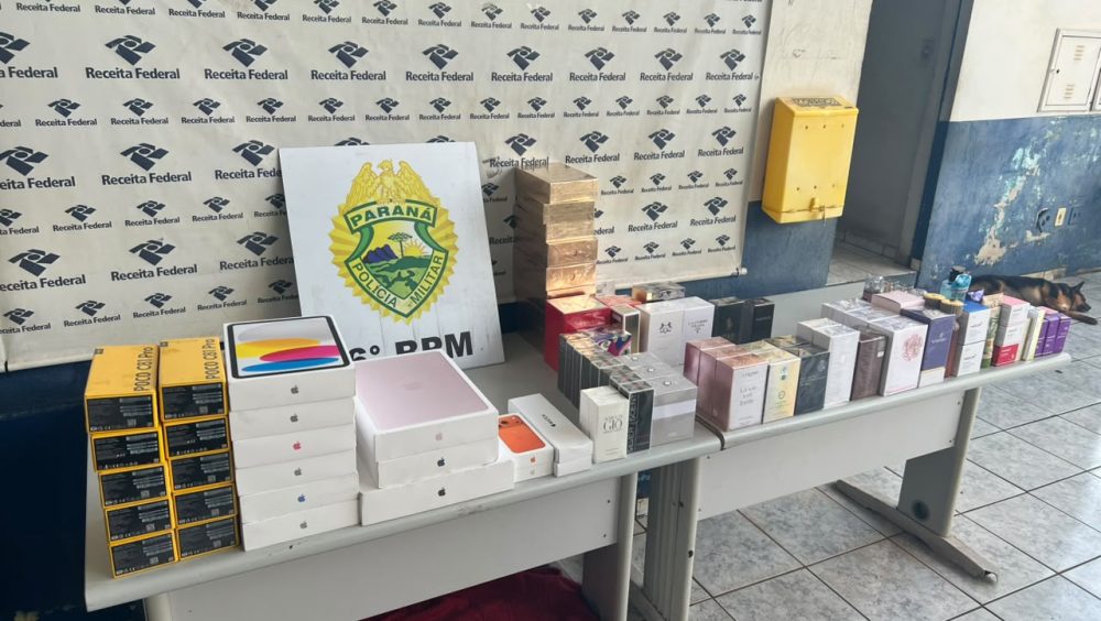 GOTran flagra dois veículos disputando corrida e apreende mercadorias do Paraguai em Cascavel Imagem referente a GOTran flagra dois veículos disputando corrida e apreende mercadorias do Paraguai em Cascavel
