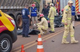 Motociclista morre em grave acidente às margens da PRc-467, em Cascavel Motociclista morre em grave acidente às margens da PRc-467, em Cascavel
